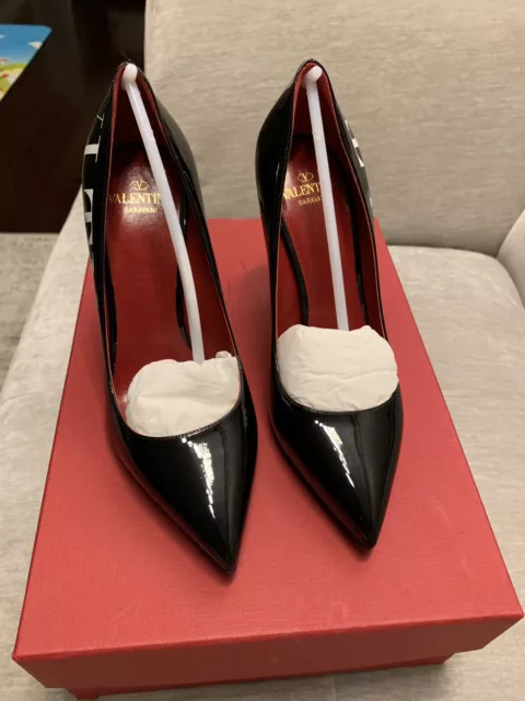Nuovo Auth Valentino Garavani Donna Pelle Vltn Pompa Box Polpaccio Nero 35.5 5.5