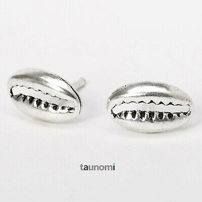 8mm 925 Sterling Silver Cowrie Shell Small Stud Seashell Earring