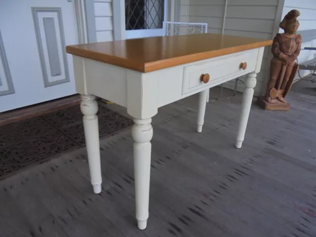 French Provincial Style White Oak Hall Entry Table Sofa Console