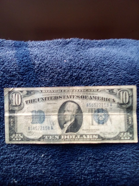 1934 $10 Ten Dollar Blue Seal Silver Certificate