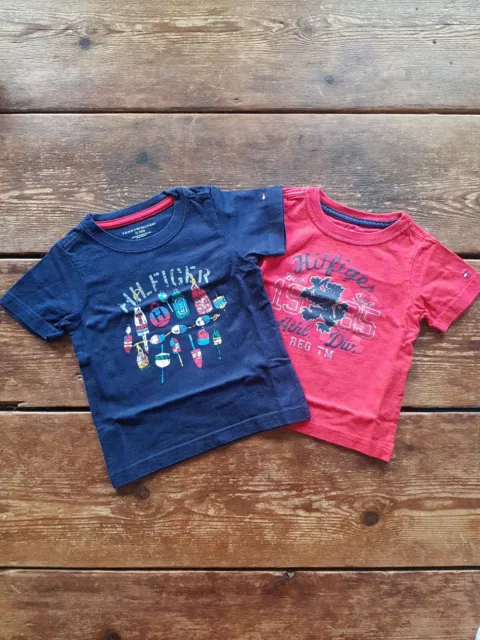 Tommy Hilfiger T-shirt Bundle X2 12M 9-12 Months Red Navy