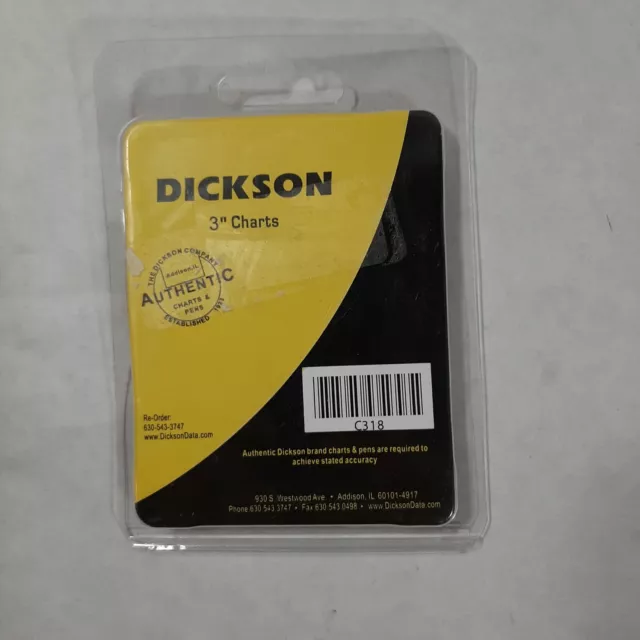 Dickson C318 Chart Paper for Super Compact Temperature Chart Recorders 5 to 20C
