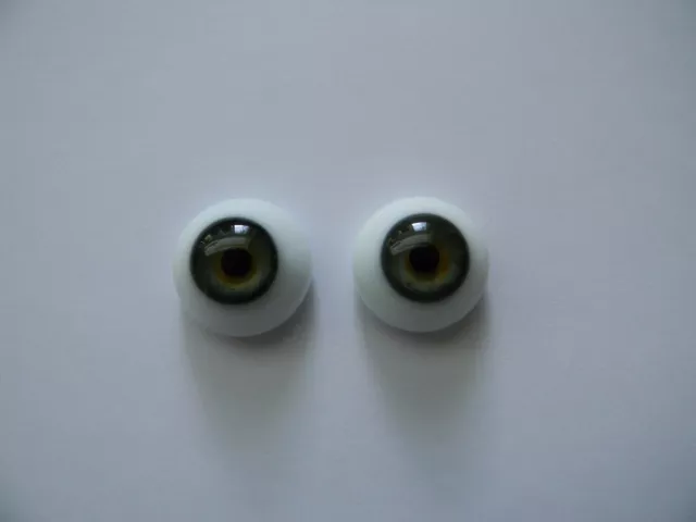 Reborn Dolls Real Glass Flat Back Eyes, Topaz - 18 Mm