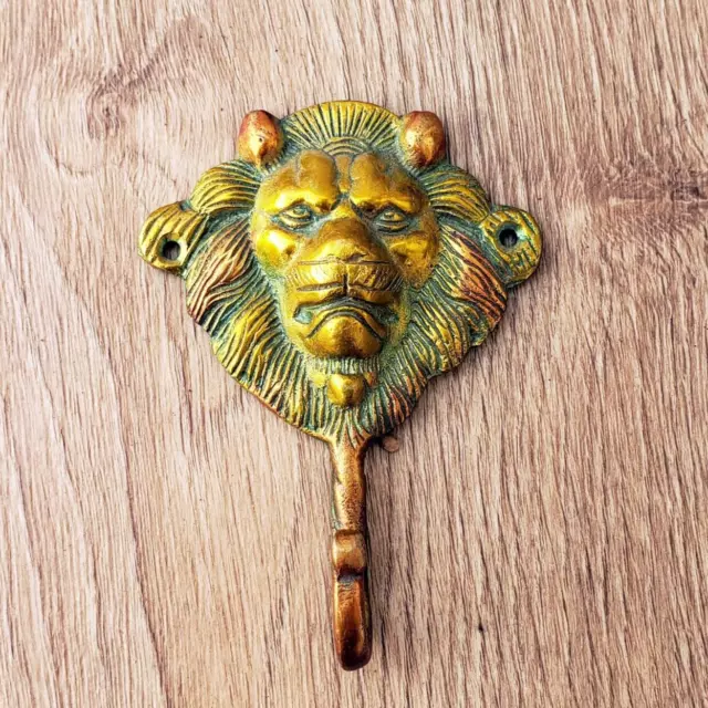 Vintage Style Lion Head Brass Casted Hook hanger Towel and coat Wall hook Hanger