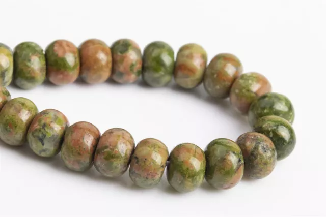 6x4MM Natural Unakite Grade AAA Rondelle Gemstone Loose Beads 7.5"