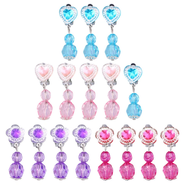 8 pares de pendientes para niños con clip para decoración de fiestas regalo