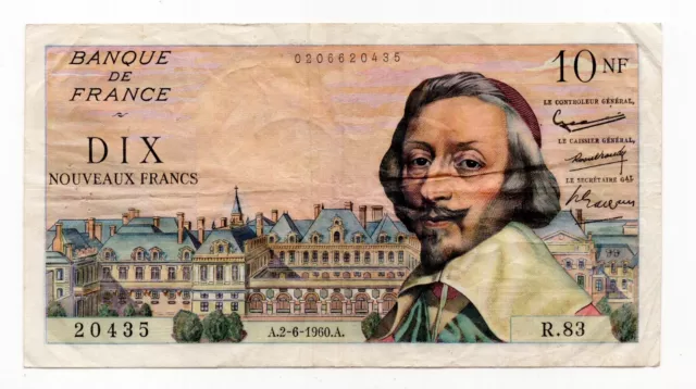 France billet 10 NF Nouveaux Francs 1960