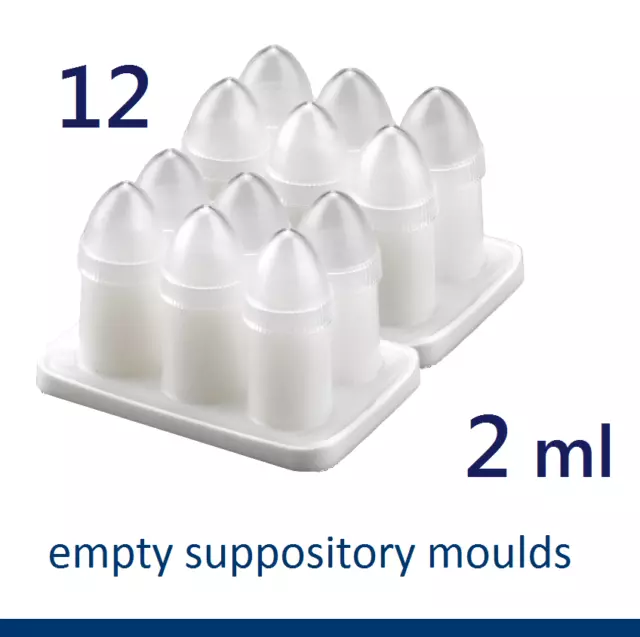 36 Empty Disposable Easyfill child Suppository Molds 1ml FREE Pipette!