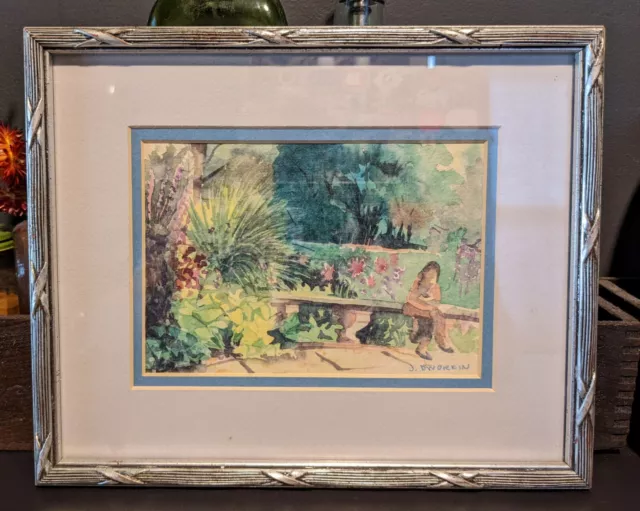 Watercolor Painting J. Dworkin Matted and Framed - 8.75" x 10.5"