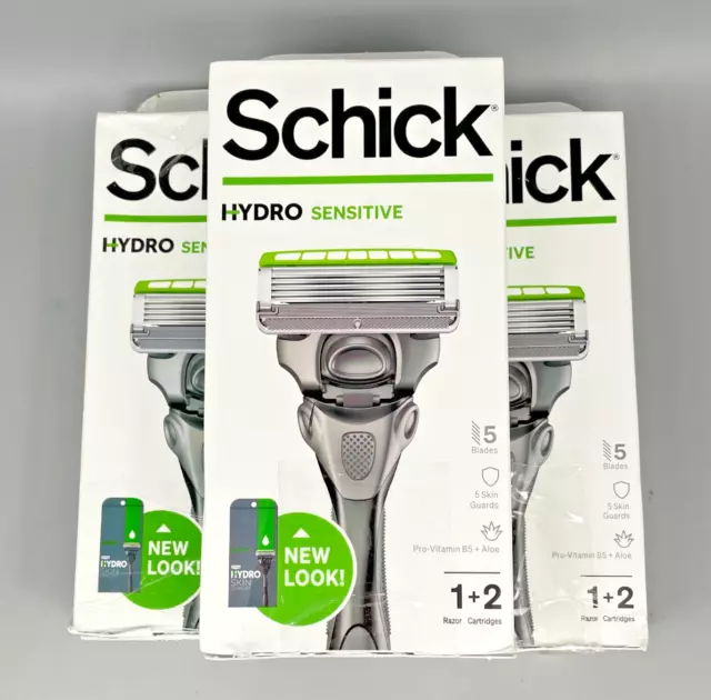 Schick Hydro Sensitive 5-Blade Peau Confort Homme 3PK ! Endommagé Boîte Beaucoup