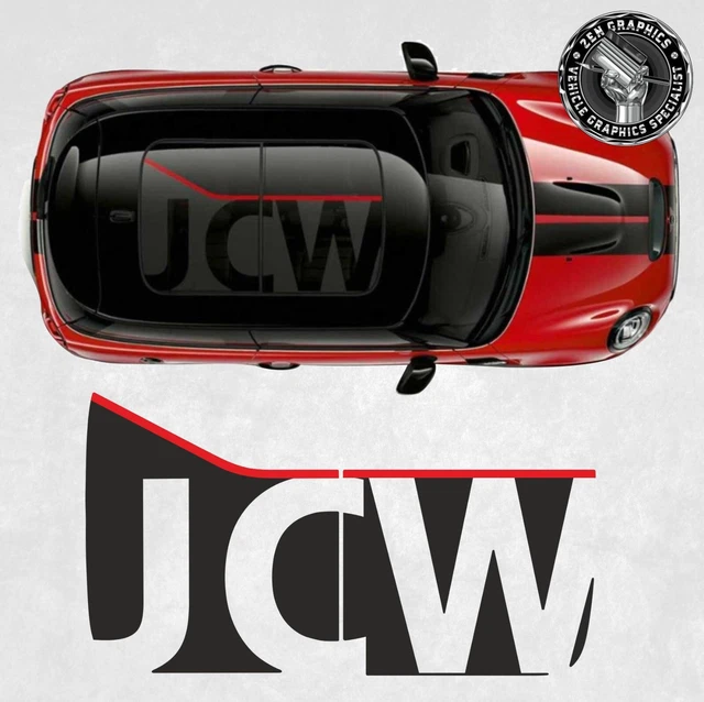 JCW DECAL FOR Mini F55 F56 F54 panoramic Glass Roof graphic Sticker £49 ...