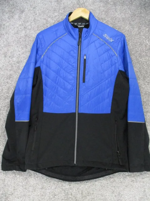 Swix Full Zip Fleece Jacket Mens M Blue lightweight mid layer sweater