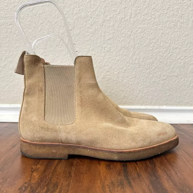 COMMON PROJECTS Mens Chelsea Boots Pull On in Tan Suede EU 39 US 6 UK 5