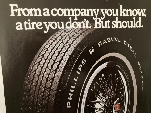1975 Phillips 66 Tire Print Ad Radial Steel Belted The Performance 2