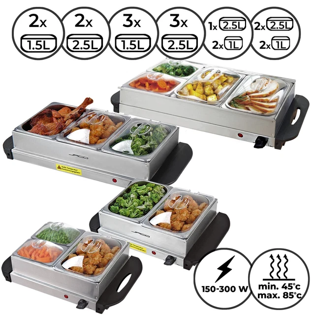 JAGO® CHAUFFE-PLATS ÉLECTRIQUE Buffet Chafing Dish Bain-Marie Plaque