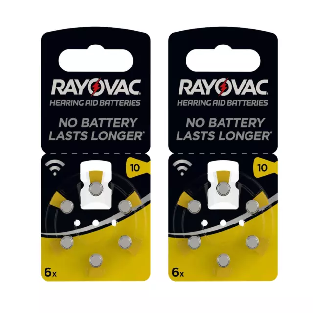 2 x 6 ( 12 ) Rayovac Hearing Aid Batteries Size 10 für Hörgeräte