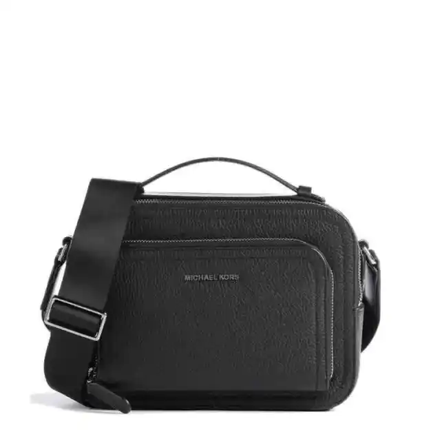 Michael Kors Black Hudson Pebbled Leather Crossbody Bag 33F2LHDL6L-001