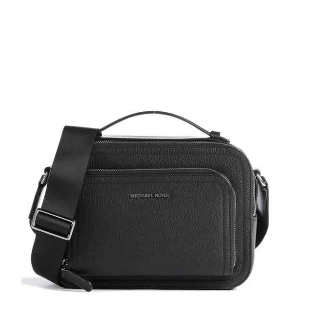 Michael Kors Black Hudson Pebbled Leather Crossbody Bag 33F2LHDL6L-001