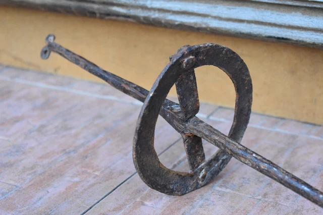Vintage Antique Primitive Hand Forged Iron Skewer Grilling barbecue 19th century 3
