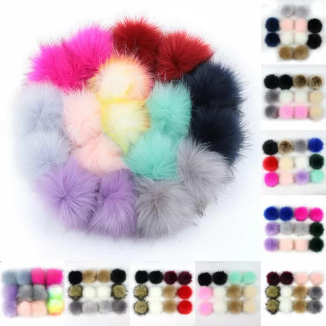 12 Pcs/pack 8cm DIY Pompom Balls Faux Fur Ball For DIY Pom Pom Hats Accessories