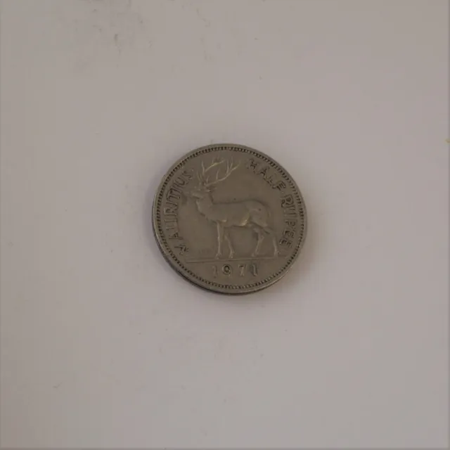 Mauritius Half- rupee coin 1971
