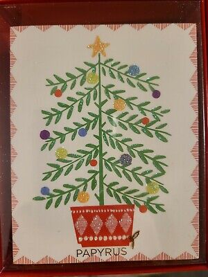Papyrus Holiday Christmas Cards Boxed Tree Under Moon 20-Count NIB New