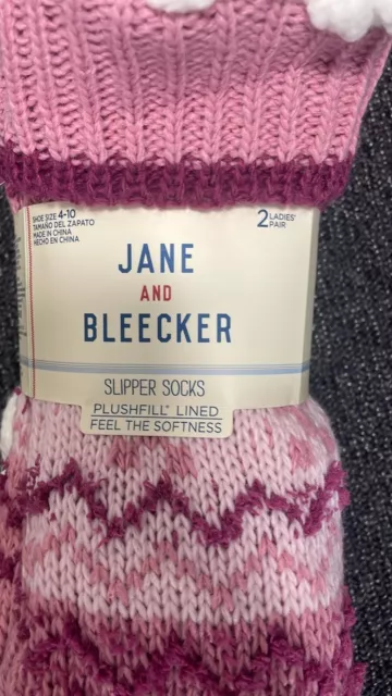 Jane & Bleecker Ladies' Critter Sock, 2-pair, non skid slipper socks