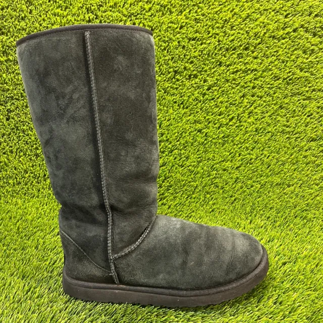 Ugg Classic Tall Womens Size 11 Black Casual Outdoor Sheepskin Suede Boots 5815