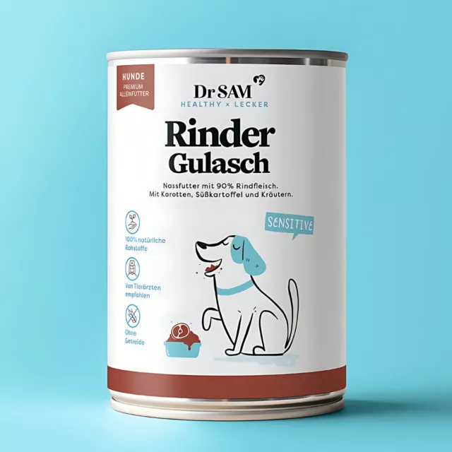 Dr. Sam Ganado Gulasch 400G, Comida Húmeda para Perros, Nuevo