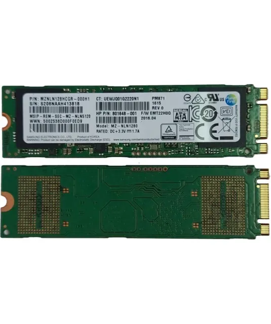 NEW 128GB Samsung MZNLN128HCGR SSD M.2 2280 NGFF Laptop Desktop Solid State HDD