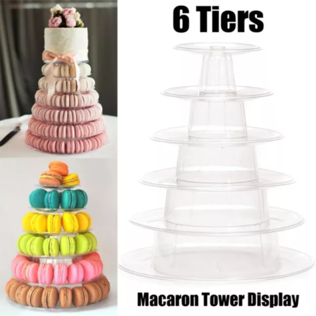 Empilable 6-Tiers Rond Macaron Cookie Tour Macaron Gateau Pr��sentoir/Support