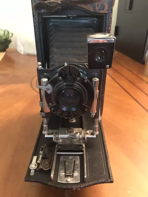 c.May 7, 1907 3-A FOLDING POCKET KODAK with Black BELLOWS CAMERA & Case