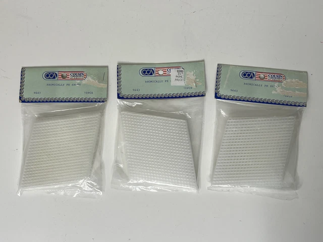 Lote de 3 lienzos de plástico CCA 3 1/2" rómicos PE #9643 10 piezas en cada paquete