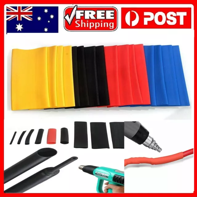 2:1 Heat Shrink Tubing Insulation Polyolefin Tube Wire Cable Wrap Sleeve Set AU