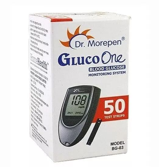 Máquina de control de azúcar Dr. Morepen GlucoOne BG 03 con 50 tiras de...