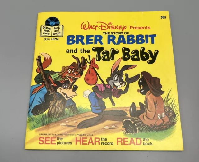 Brer Rabbit and the Tar Baby 1971 Walt Disney Story Book & Record SEE HEAR READ