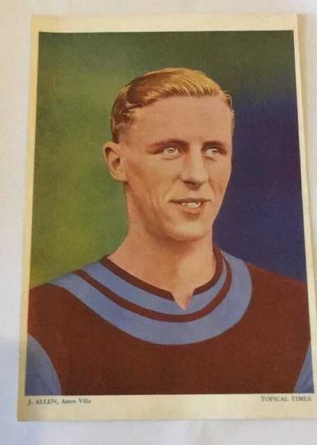 Topical Times 1934 Footballers - J.allen Aston Villa    (Mm89)