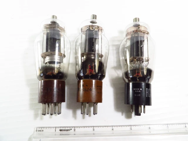3 Pack JAN-CNU 1625, JAN CRC-1624, RCA 6BG6G Vacuum Tube Bundle