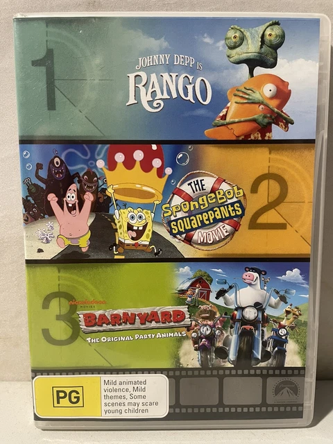 RANGO/SPONGEBOB/BARNYARD 3 DVD Movie Pack PAL Region 4 LNC $17.99 ...