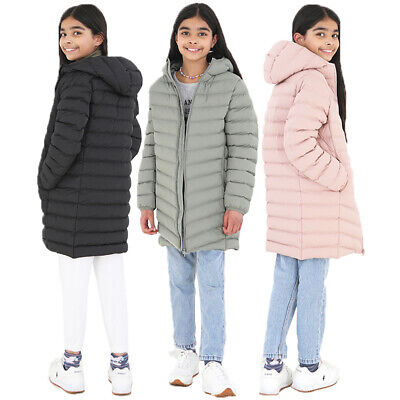 Girls Brave Soul GRANT Long Padded Hooded Jacket - Winter Warm Quilted Coat