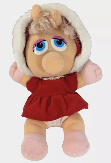 1987 Muppet Baby Miss Piggy Vintage Plush Christmas Doll 9" Jim Henson