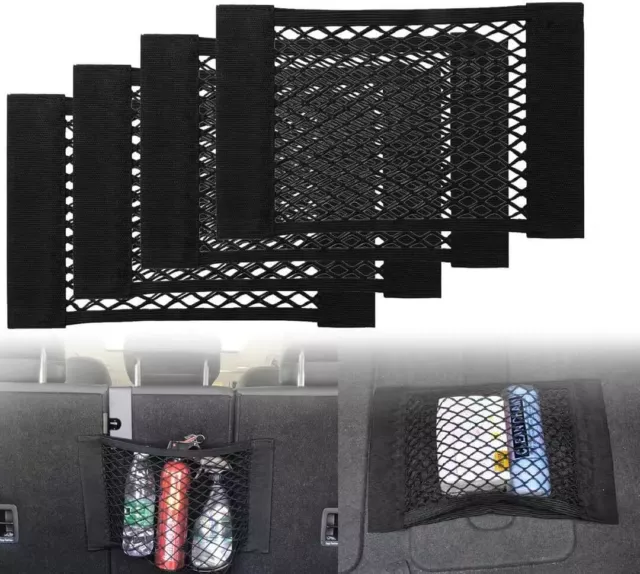 Einesin Kofferraum Netztasche 4 Stück Auto Gepäcknetz 40 x 25cm Kofferraumnetz