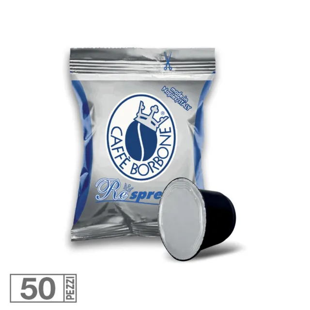 50 Cialde Capsule Caffe' Borbone Respresso Miscela Blu Compatibile Nespresso Sc