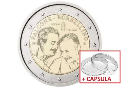 2 Euro 2022 Italia Moneta Falcone Borsellino FDC Da Rotolo Bancario 
