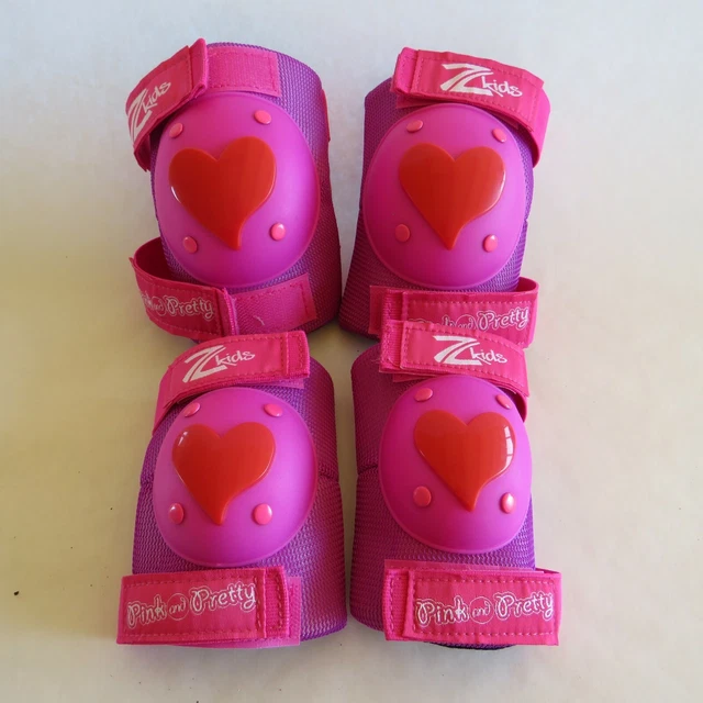 Zefal Z-Kids Pretty & Pink Pad Set Elbow Knee Pads Bike Skateboard Scooter NWOT