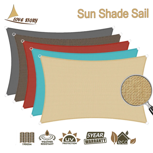 Extra Heavy Duty Shade Sail Shade Cloth Sand Sun Square Rectangle