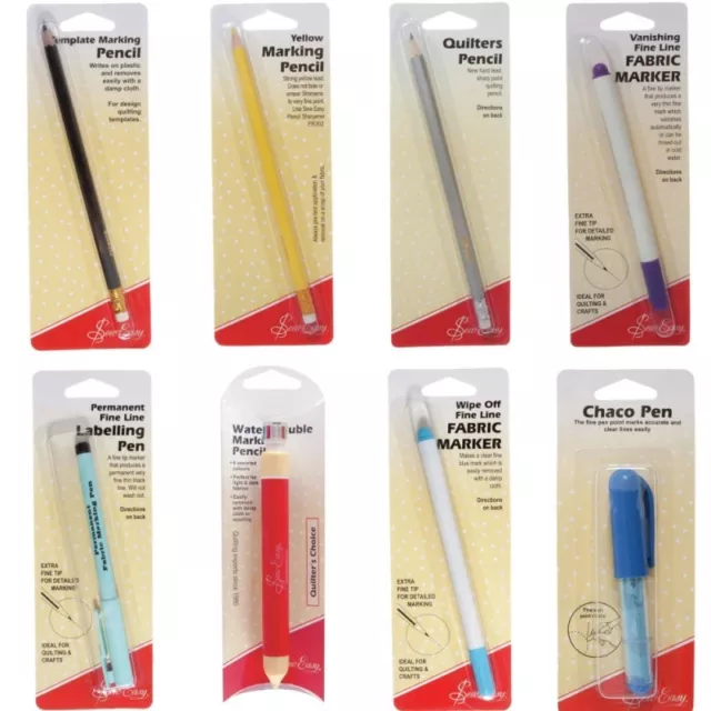 Sew Easy Fabric Marker Pen Pencil Dressmaking Tailors Vanishing, Water Soluble