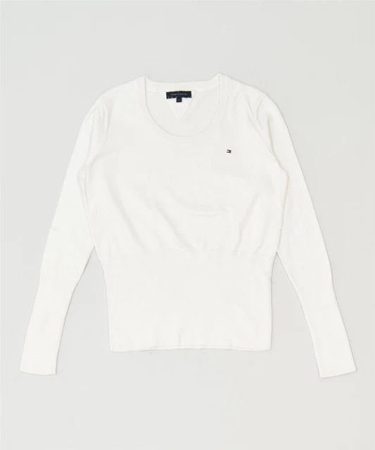TOMMY HILFIGER Maglione Maglione Collo Barca Ragazze 11-12 Anni Bianco Classico HR02