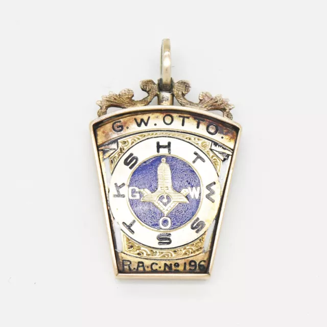 10k Yellow Gold Antique Enamel Ornate Masonic Pendant/Watch Fob