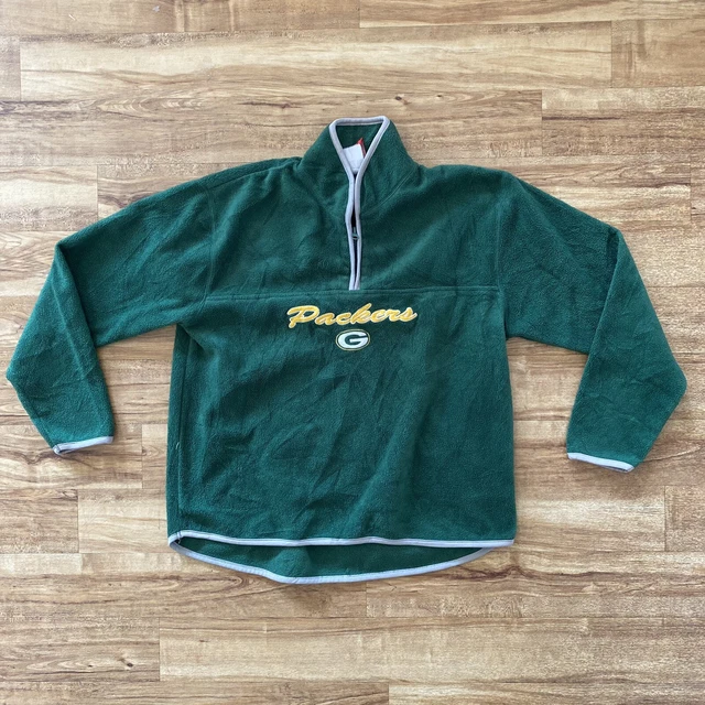 Vintage NFL Players Green Bay Packers Fleece 1/4 Zip Pullover Embroidered Jumper